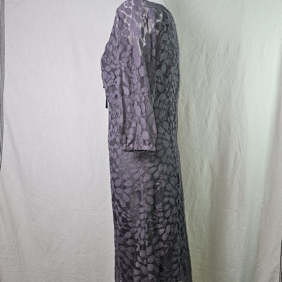 Garnet Hill Boheme Easy Gray Lace Dress SZ 4 Wedding Party Formal - Picture 4 of 12